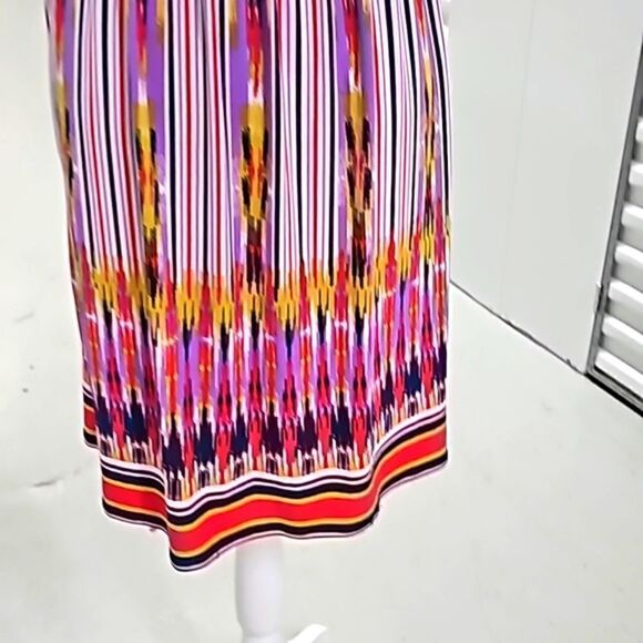London Times Striped Vibrant Colorful Halter Dress, Size 6 - Picture 8 of 10
